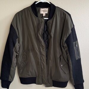 Forever 21 Olive and Black Bomber Jacket